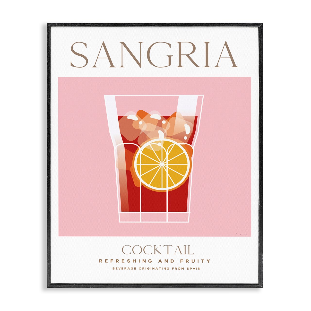 Stupell Industries Chic Minimal Sangria Framed Giclee Wall Art Design by Omar Escalante